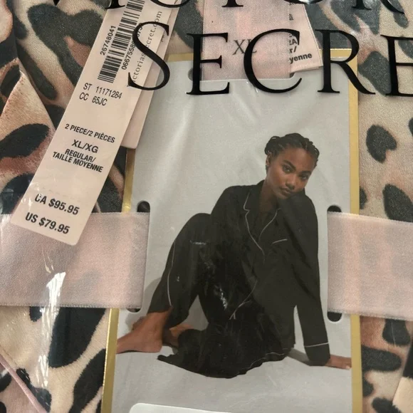 Victoria's Secret Pink and Black Animal Print satin PJ set. NWT - Picture 2 of 3